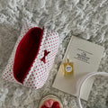 Kosmetiktasche mit Herz- und Karomuster | LuxeStyle