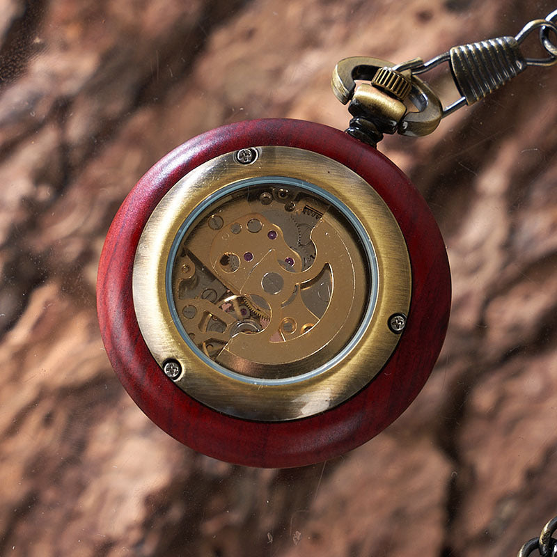 Mahagoni Automatik Taschenuhr – Ansicht 7