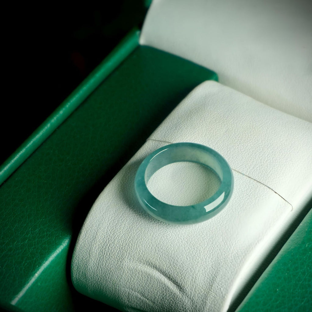 Breiter Ring mit Eis-Perlmutt-Effekt Hellblau-Grün