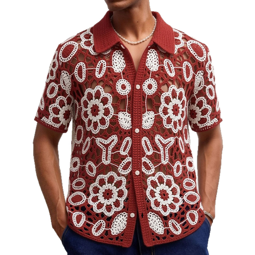 Crochet-Top mit Blumenmuster