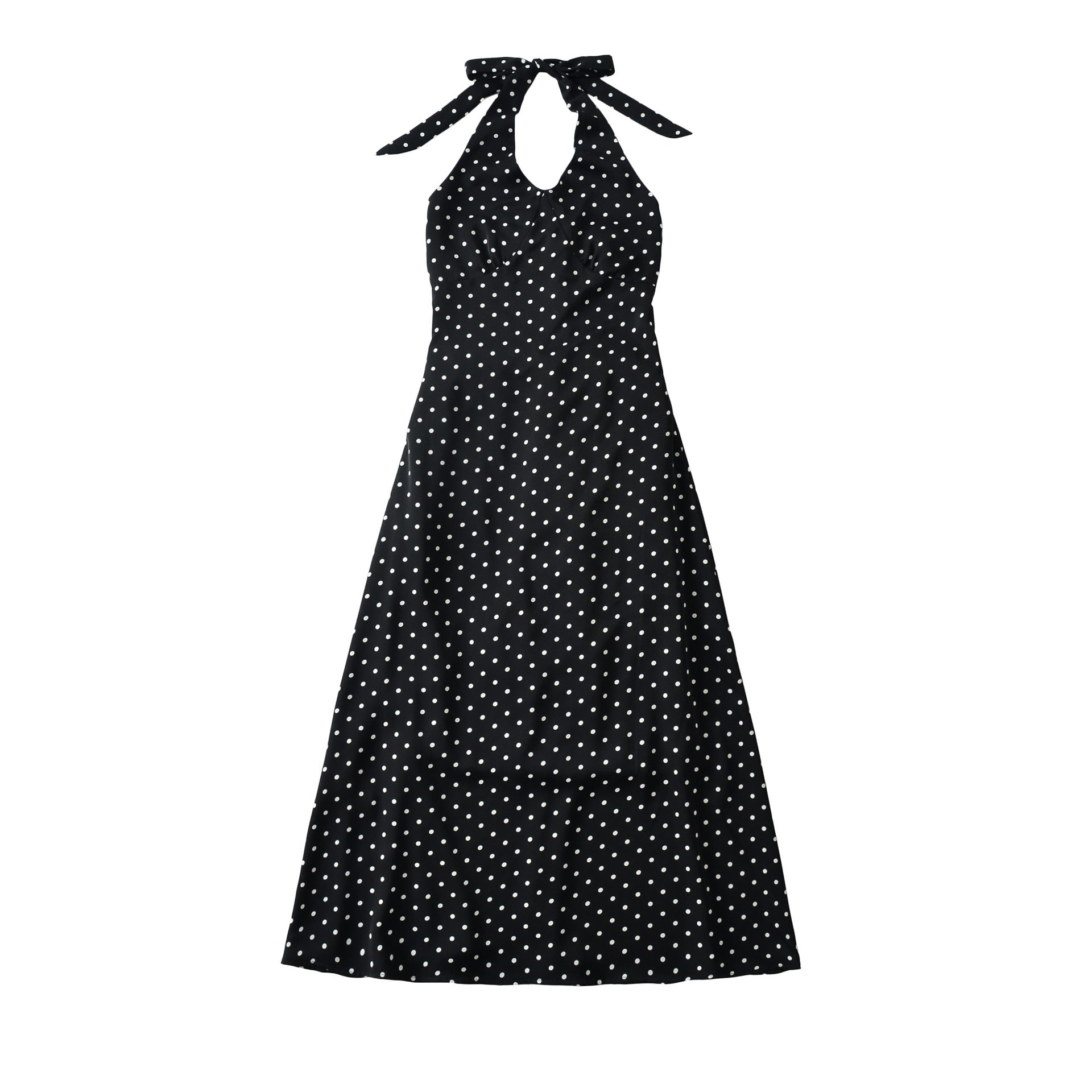 Retro Polka-Dot Neckholder Minikleid