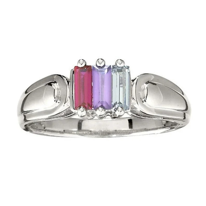Regenbogen Zirkonia Ring aus Edelstahl