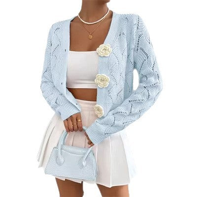 Eleganter Strick-Cardigan mit Lochmuster