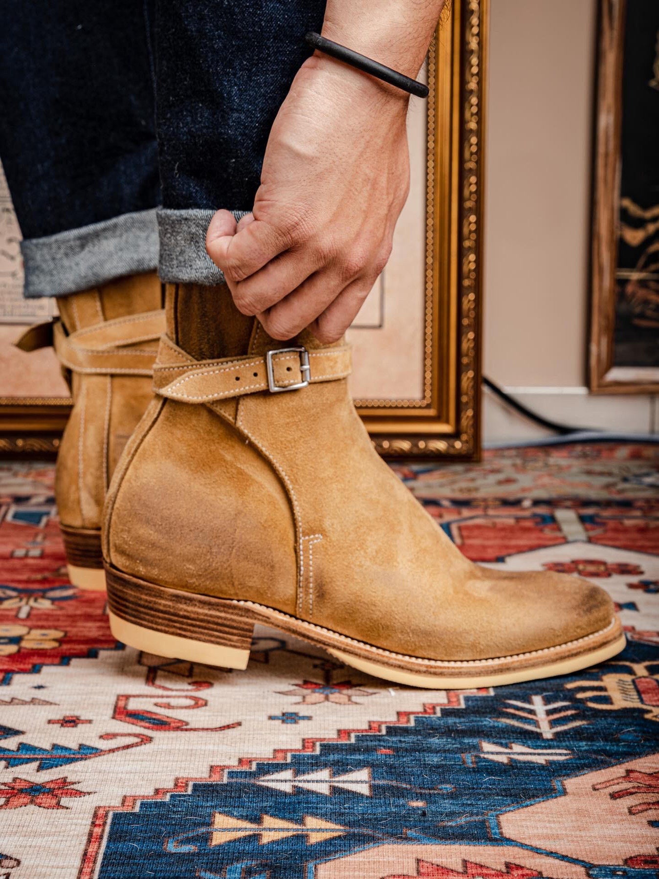 Vintage Pointed-Toe Wildleder Boots