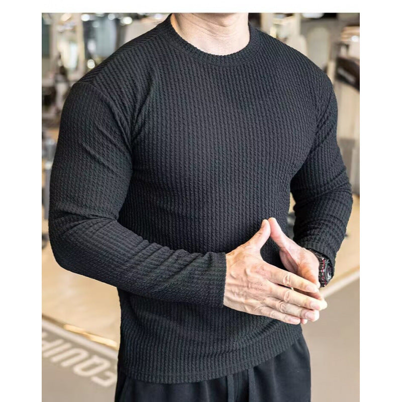 Herren Waffelpiqué Langarmshirt