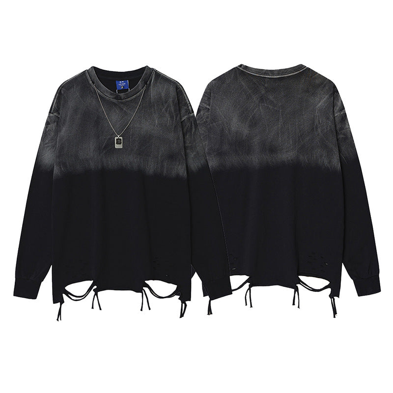 Ombre Washed-Look Loose-Fit Baumwollshirt