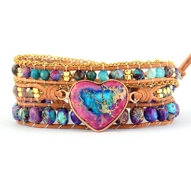 Handgewobenes Lederarmband mit Herz-Detail – Bild 2 | LuxeStyle