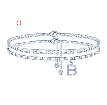 Doppellagige Fusskette mit Zirkon-Anhänger – Bild 5 | LuxeStyle