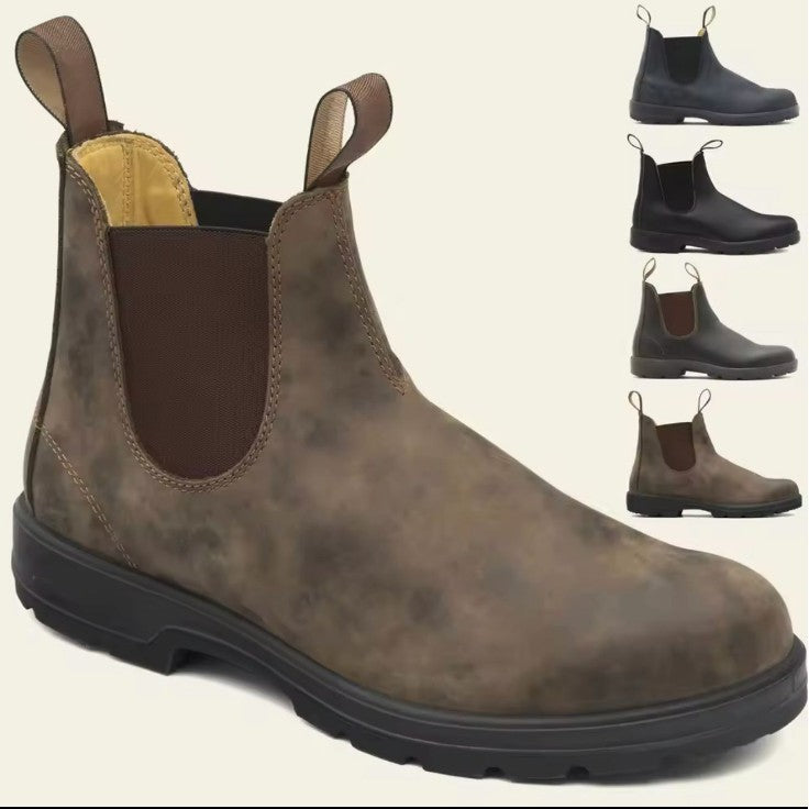 Retro-Ankle Boots mit klobiger Sohle