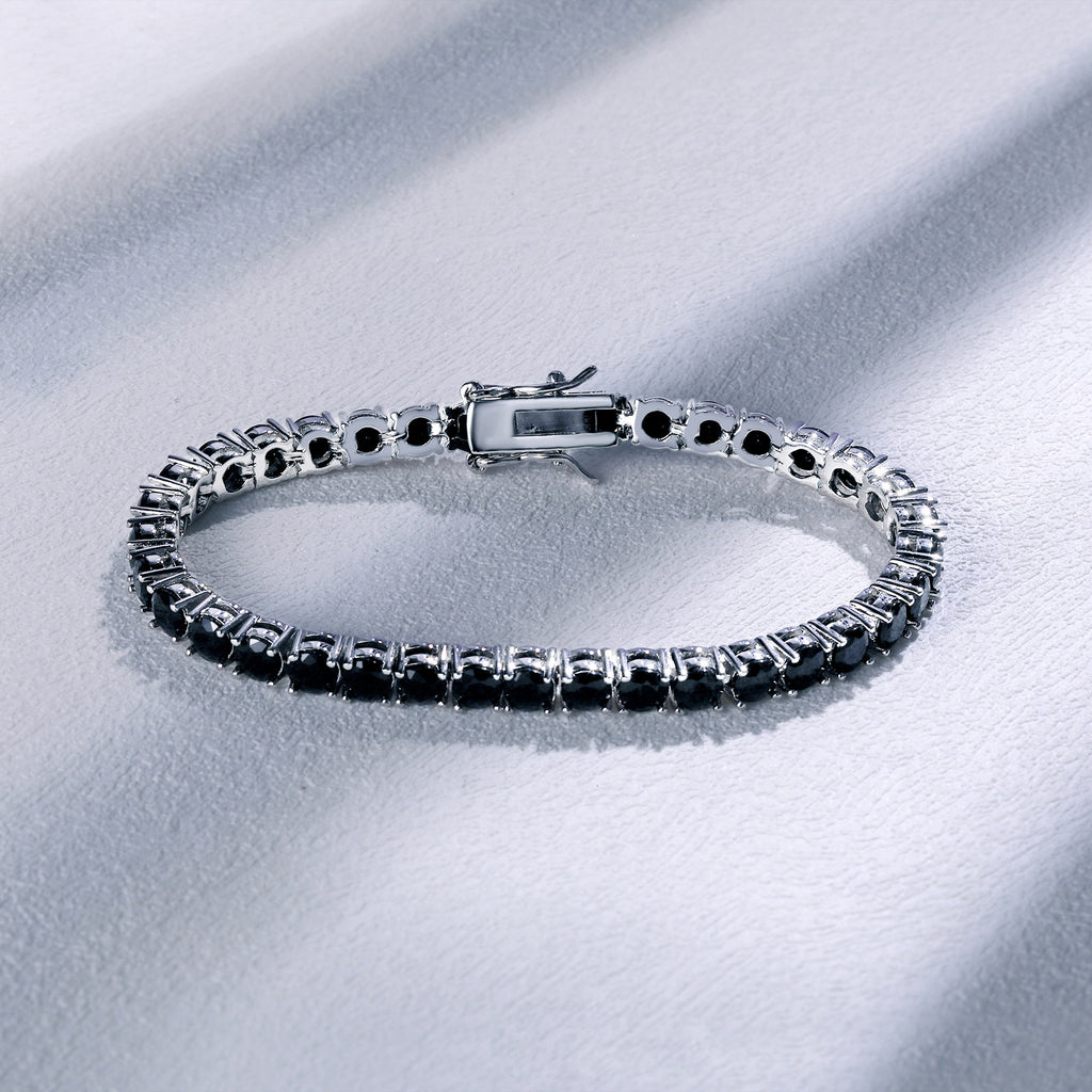 Kupfervergoldetes 18K Schwarz Nano Tennis Armband