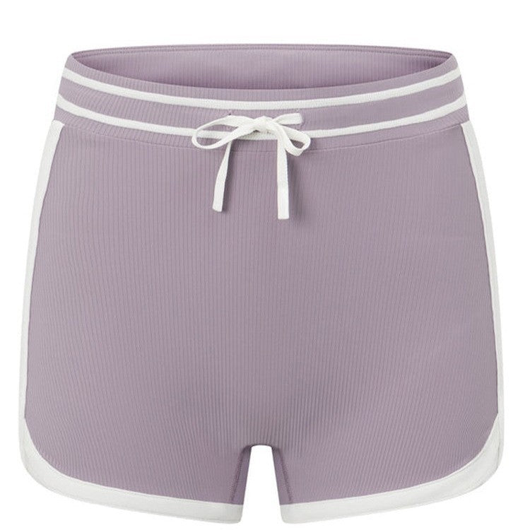 High-Waist Yoga Shorts mit Farbblock