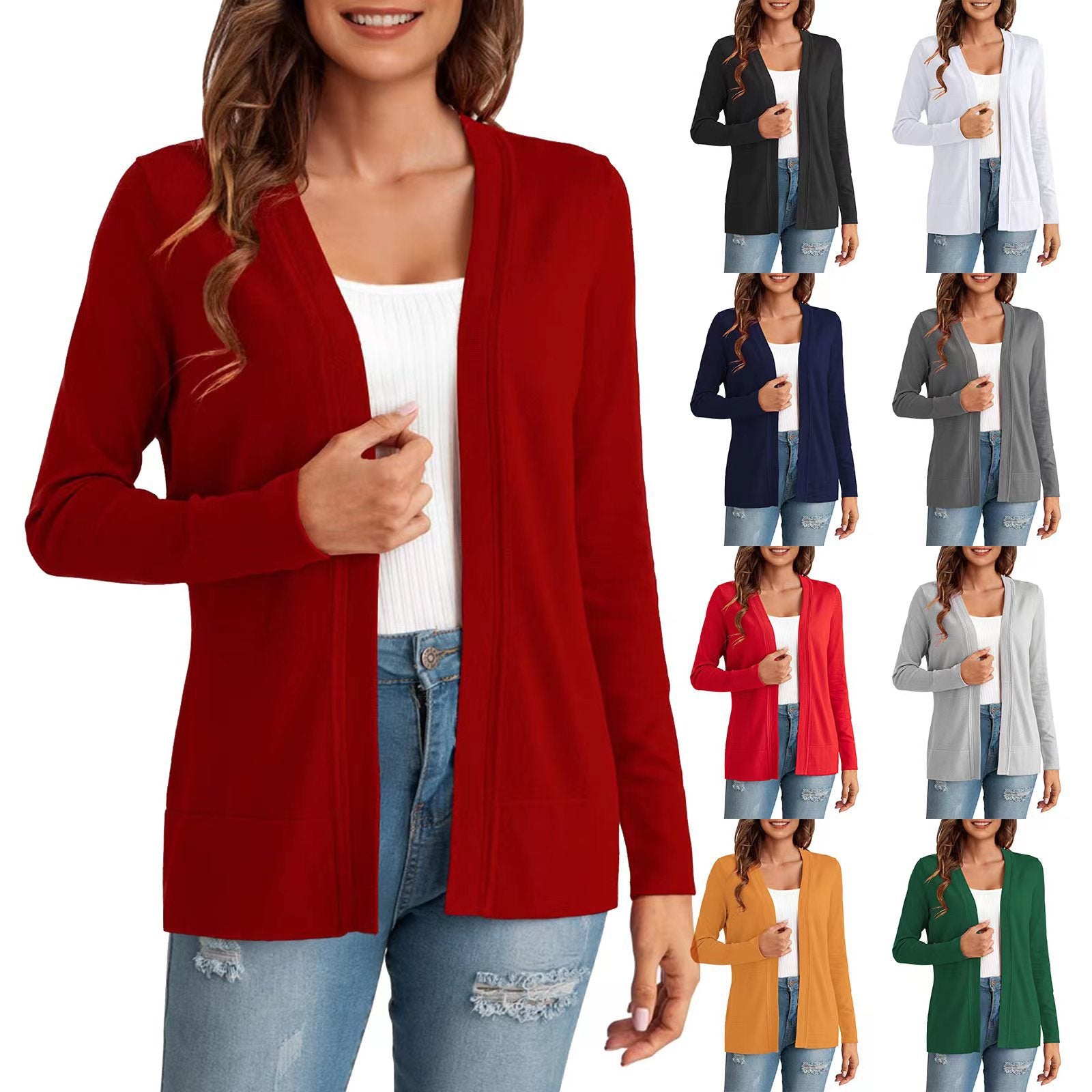 Strick-Cardigan für Damen – Weiss