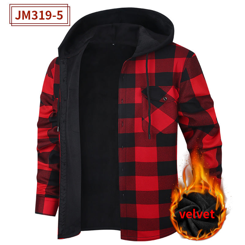 Herren-Kapuzenhemd mit Fleece-Futter – Bild 5 | LuxeStyle