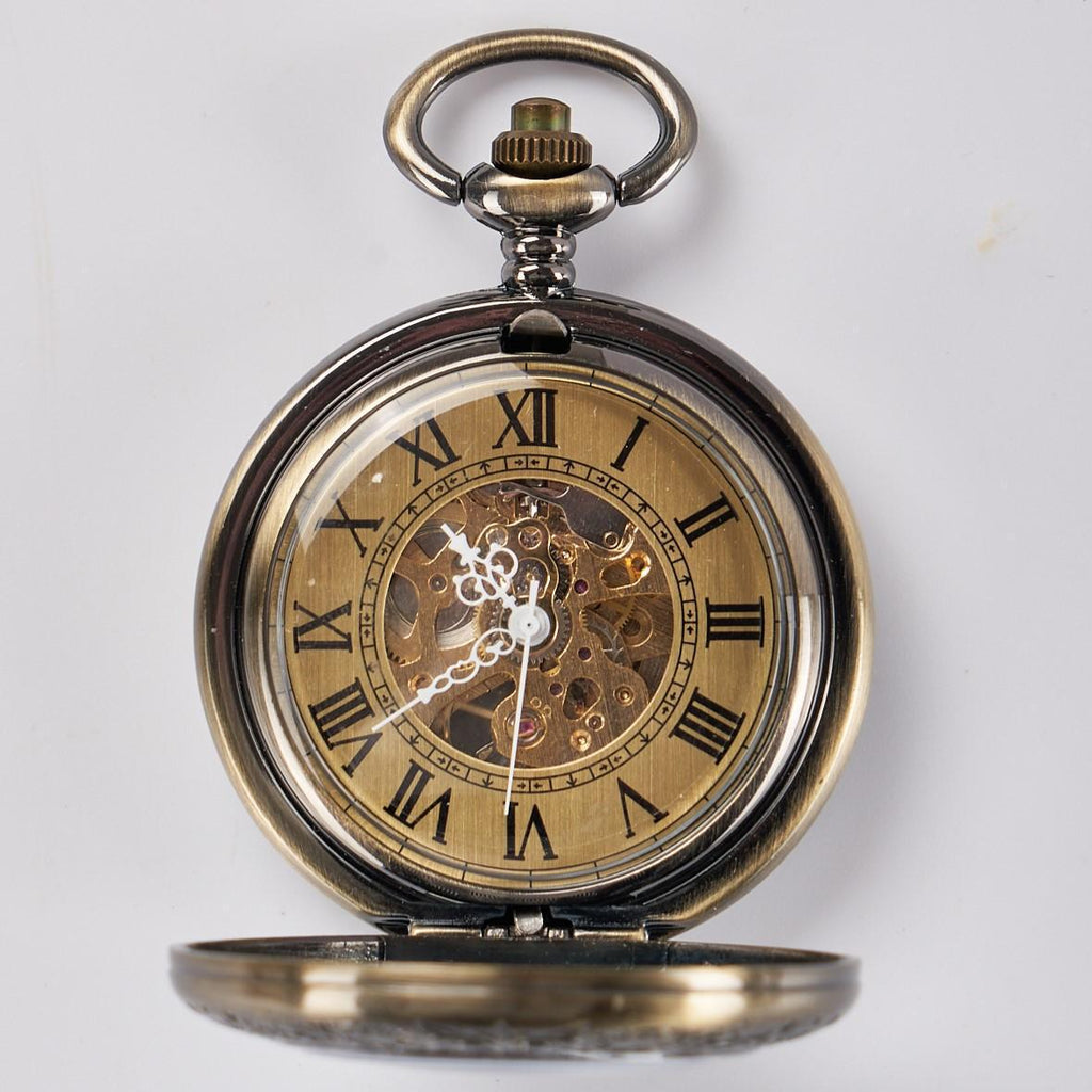 Mechanische Skelett-Taschenuhr Vintage – Ansicht 2