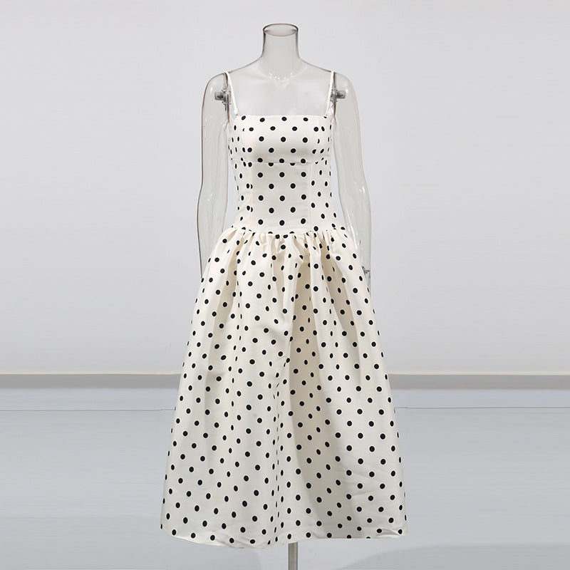 Vintage Polka-Dot Tube-Top Kleid