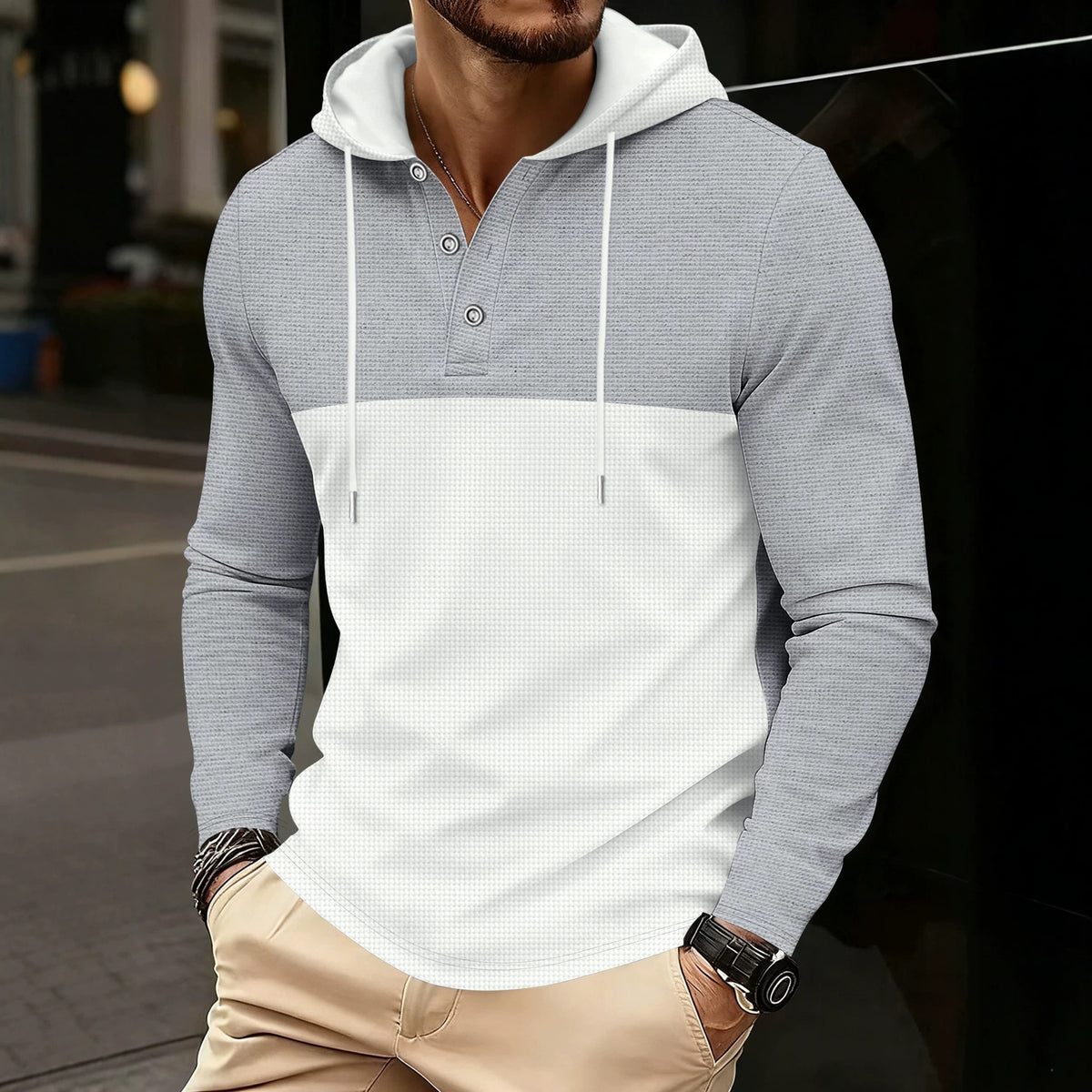 Hoodie mit Farbblock-Muster, Pullover – Bild 2 | LuxeStyle