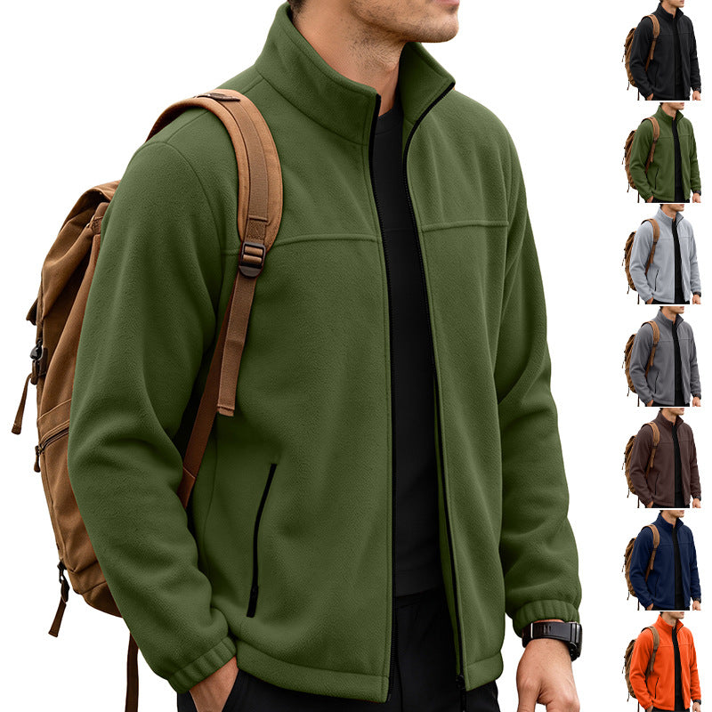 Herren Fleecejacke mit Stehkragen und Reissverschluss