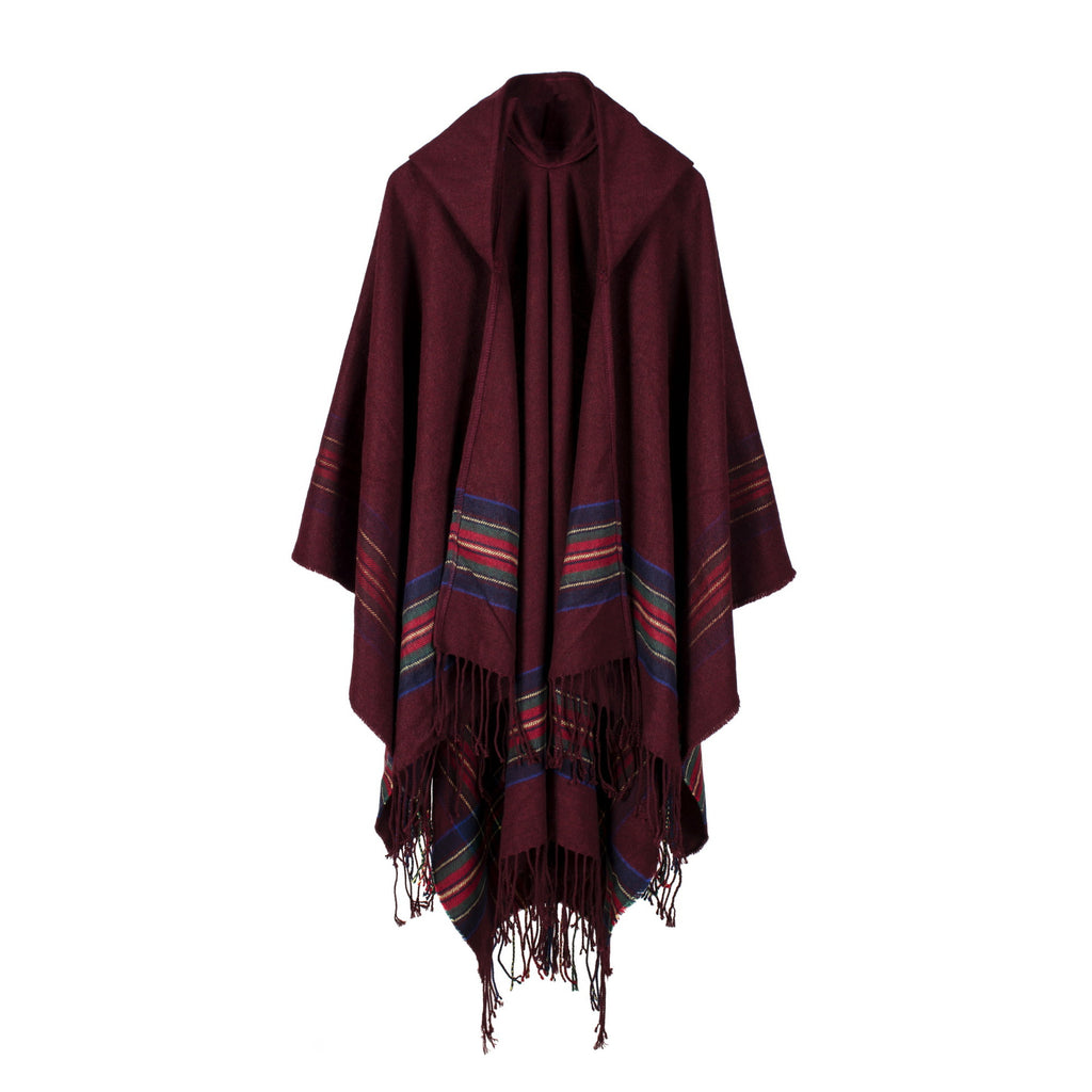 Tassel Fashion Jacquard Kapuzen-Cape – Bild 6 | LuxeStyle