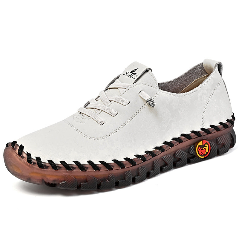 Leder-Sneaker mit flacher Sohle – Bild 10 | LuxeStyle
