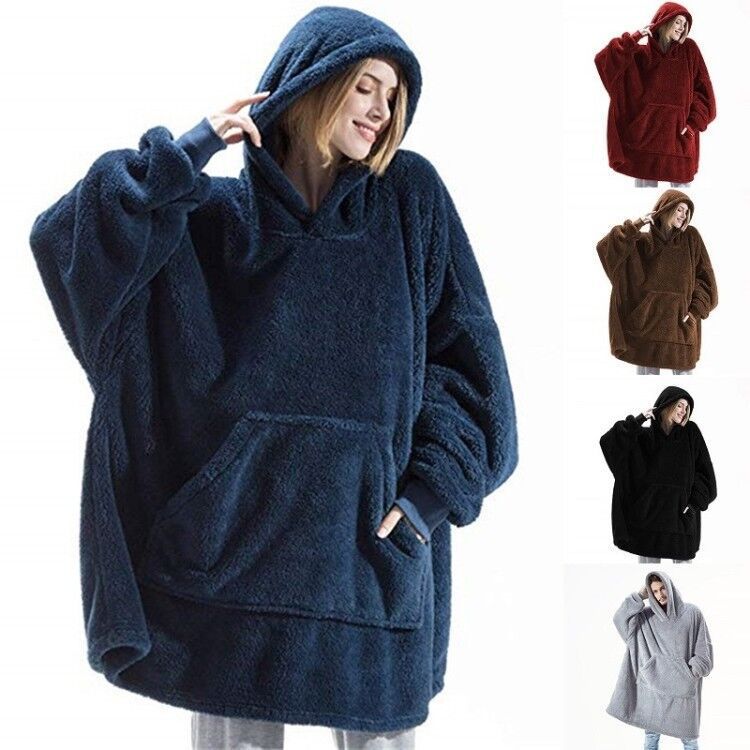 Kuschel-Hoodie mit grosser Tasche