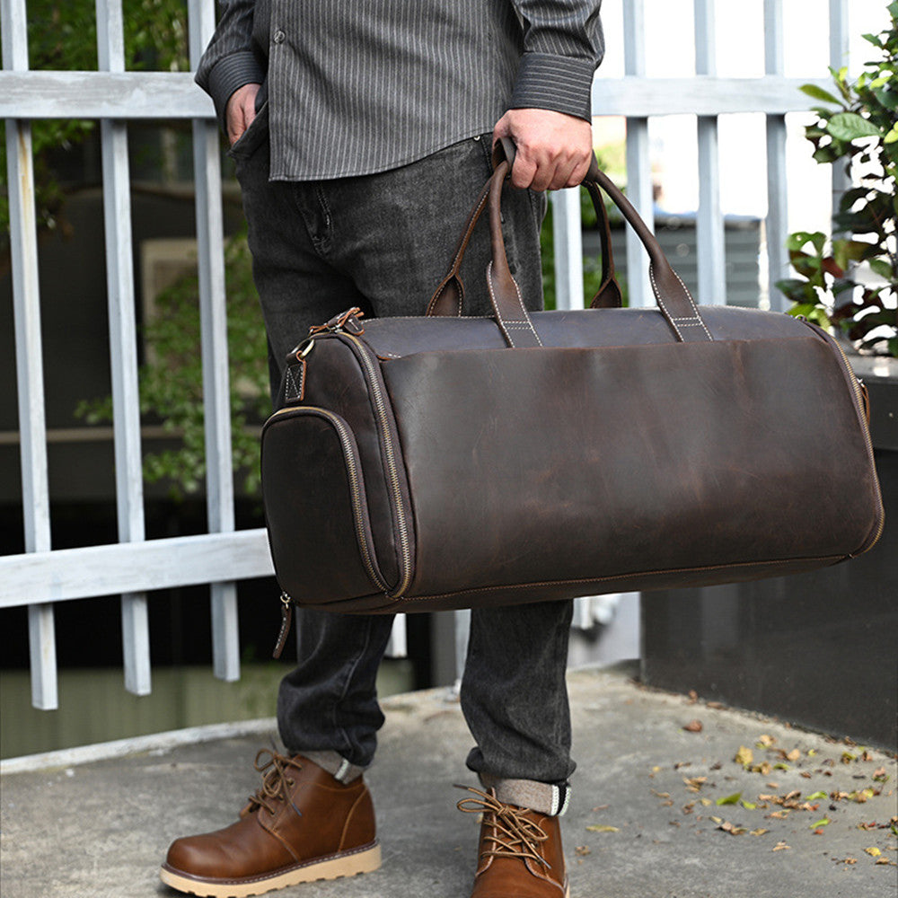 Vintage Reise-Sporttasche Leder faltbar – Bild 1 | LuxeStyle