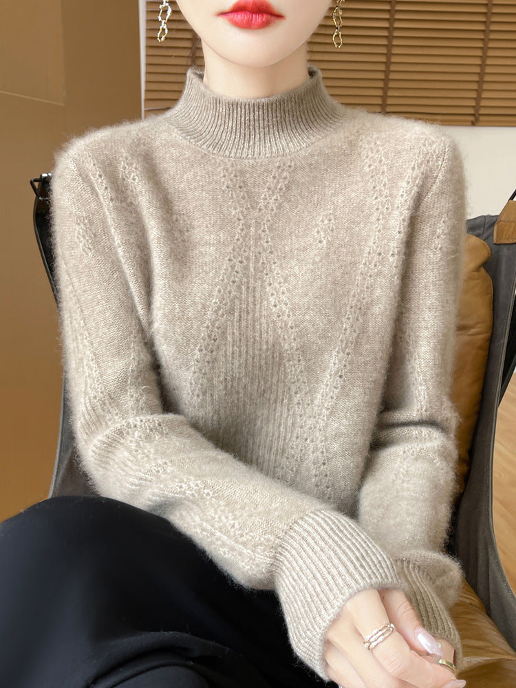 Wollpullover mit hohlgewebtem Design – Bild 7 | LuxeStyle