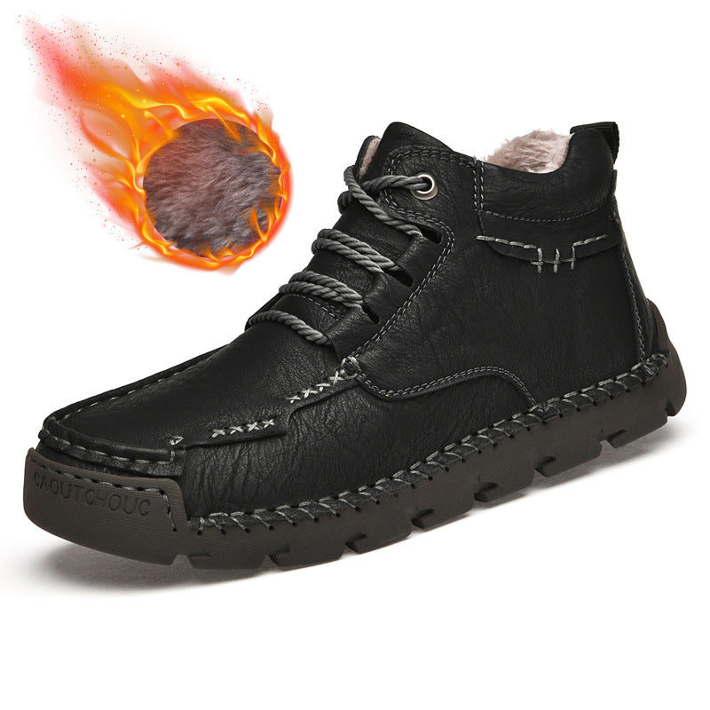 Warme Retro-Stiefeletten aus Samt für Herren