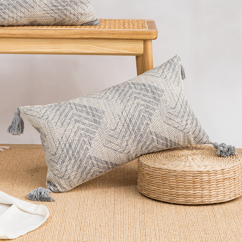 Samt-Kissenbezug mit Schlaufenmuster – Bild 5 | LuxeStyle