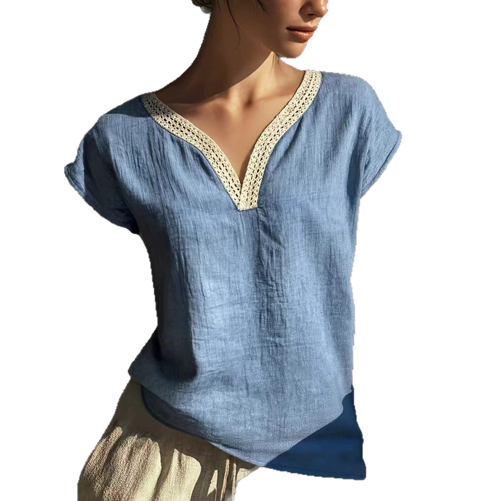 Bohemian Bluse mit V-Ausschnitt | LuxeStyle