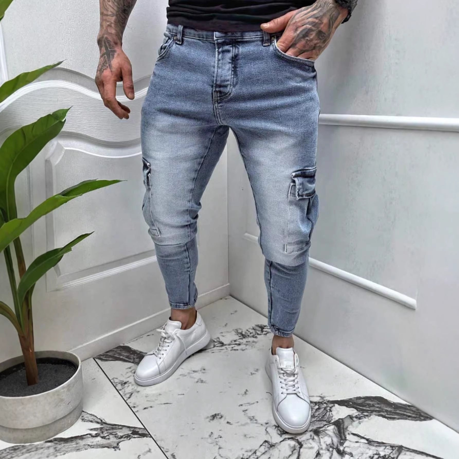 Leopard-Muster Jeans