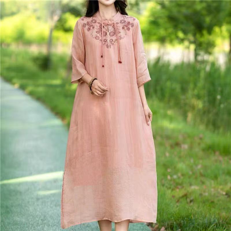 Vintage Leinenkleid im Loose-Fit
