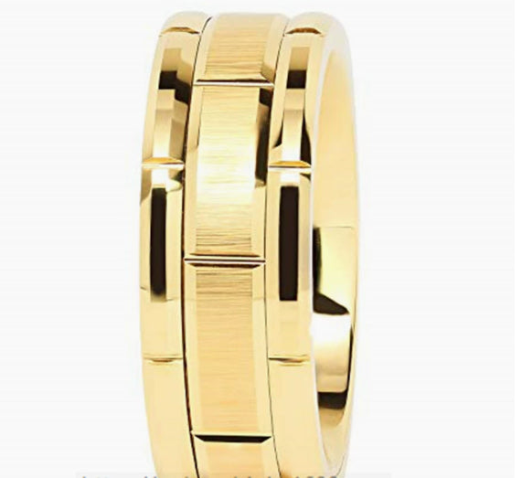 Wolframstahl-Ring mit Bambusmuster – Bild 2 | LuxeStyle