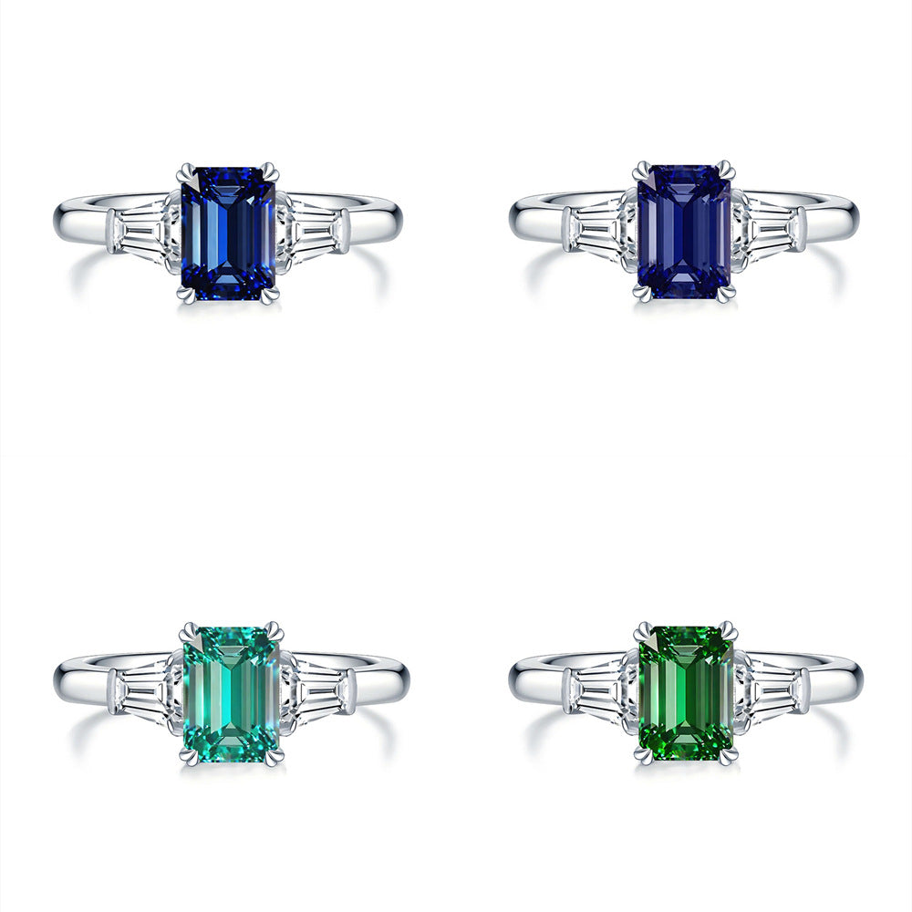S925 Sterling Silber Aquamarin Würfel-Ring – Bild 10 | LuxeStyle