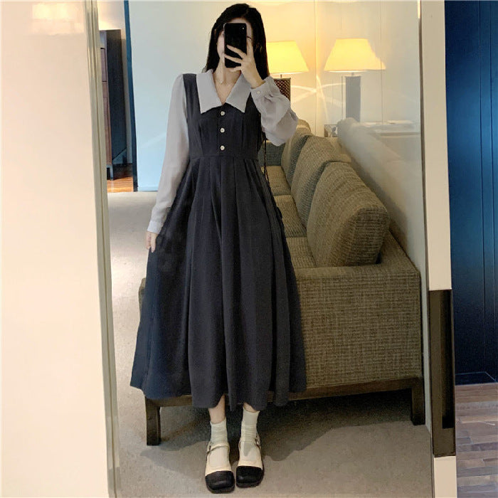 Patchwork Kleid mit hohem Taillenbund | LuxeStyle