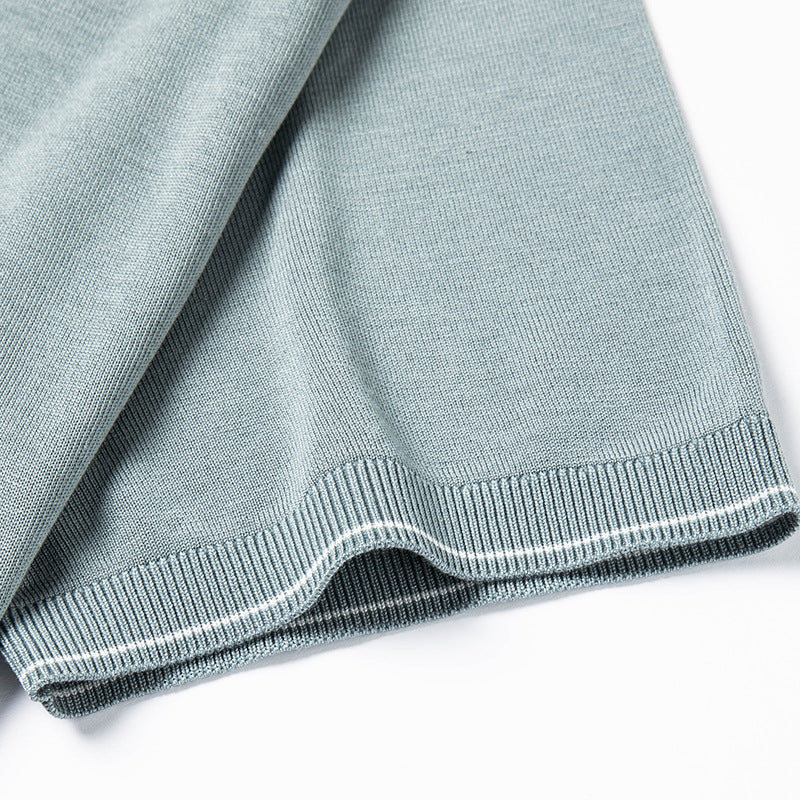 Gestricktes T-Shirt Herren Kurzarm Rundhals