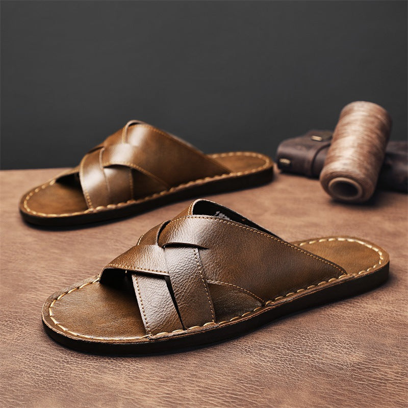 Western-Slipper aus Rindsleder