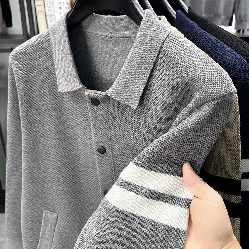 Strick-Cardigan mit Revers für Herren – Bild 6 | LuxeStyle