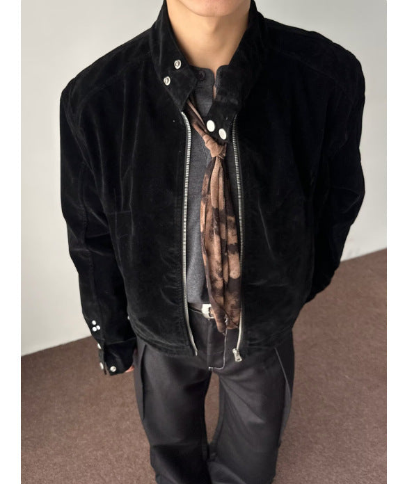 Harringtonjacke mit Standkragen aus Samt – Bild 5 | LuxeStyle