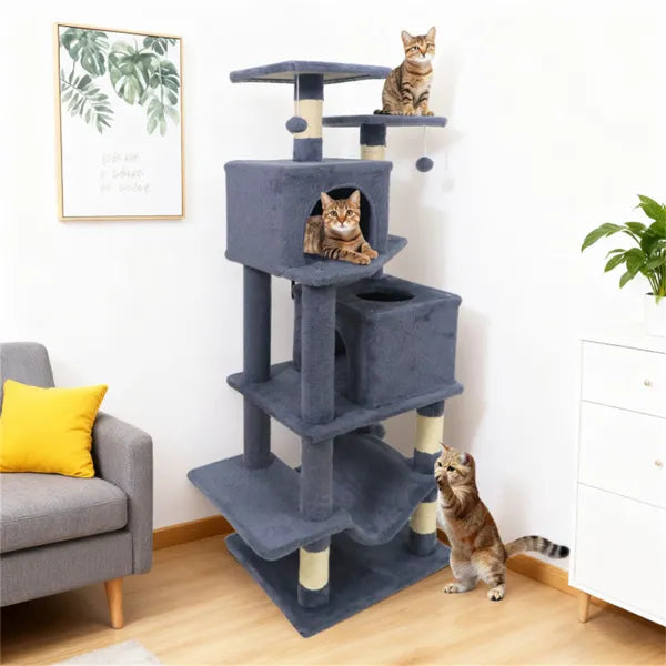 57" Mehrstufiger Katzenbaum für mehrere Katzen