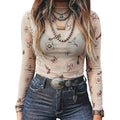 Langarmshirt mit Blumenprint für Damen