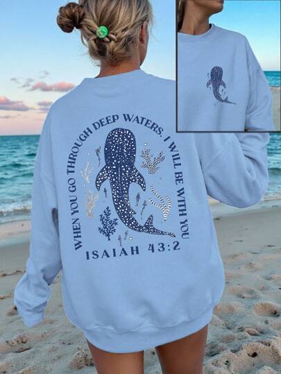 Damen Hoodie mit Herz-Print – Ansicht 3