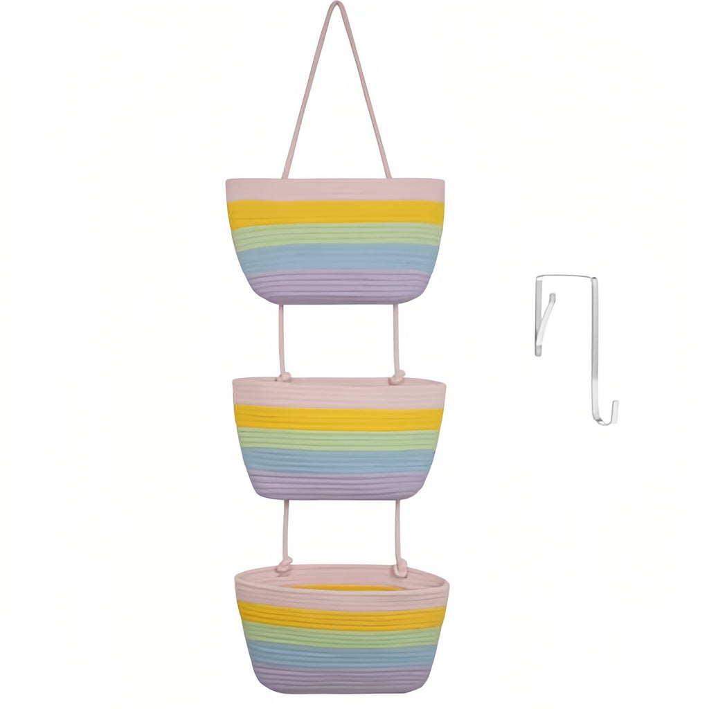 Wandkorb aus Baumwollseil – Mehrschicht-Organizer – Bild 4 | LuxeStyle