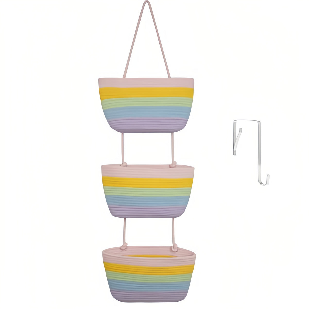 Wandkorb aus Baumwollseil – Mehrschicht-Organizer – Bild 4 | LuxeStyle