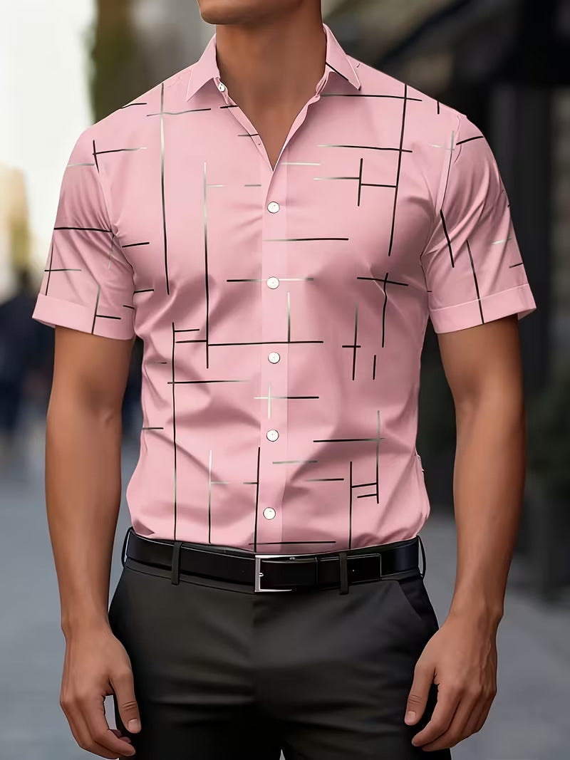 Herren Hemd mit Blumenprint und Kurzarm