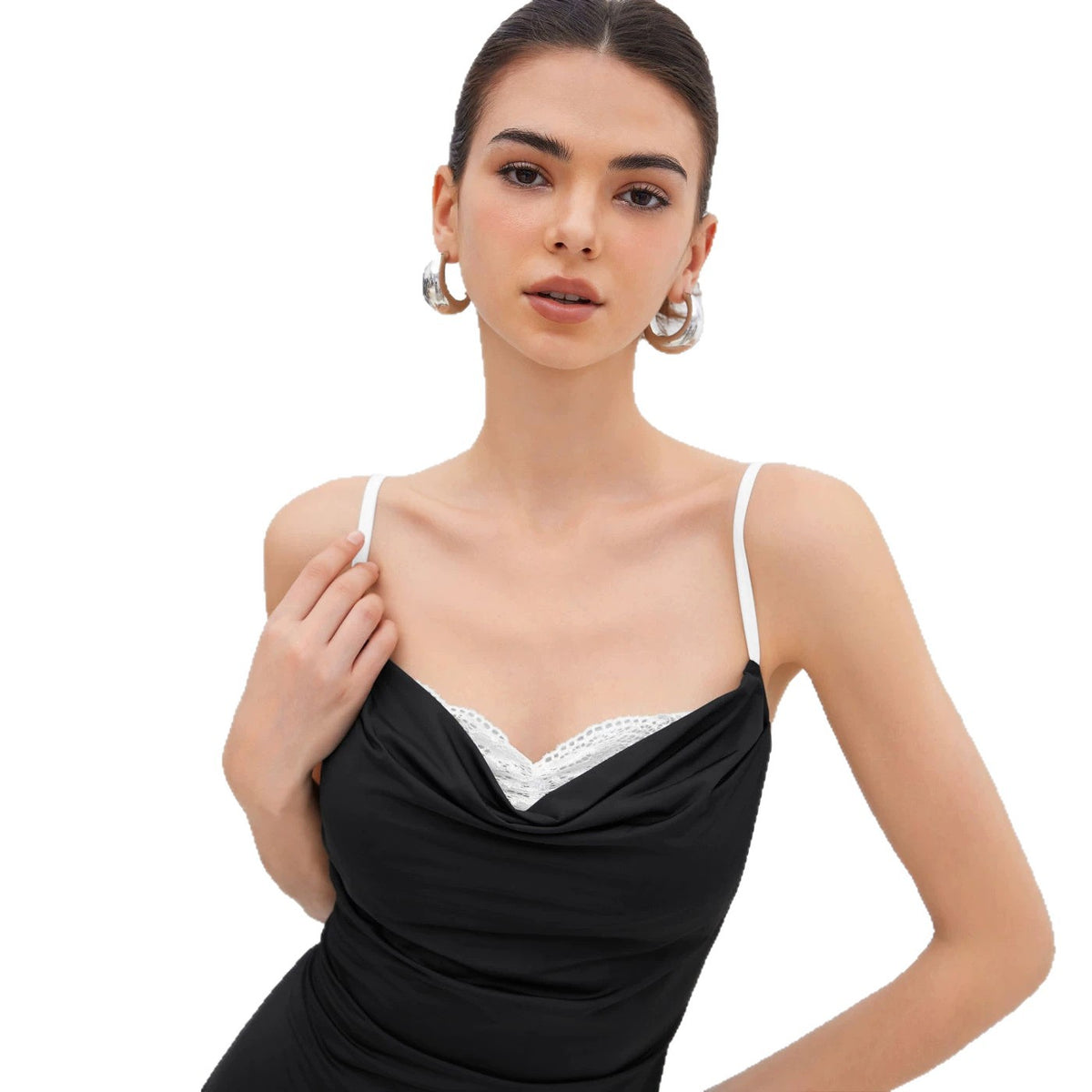 Französisches Mini-Kleid mit Farbblock-Trägern – Bild 2 | LuxeStyle