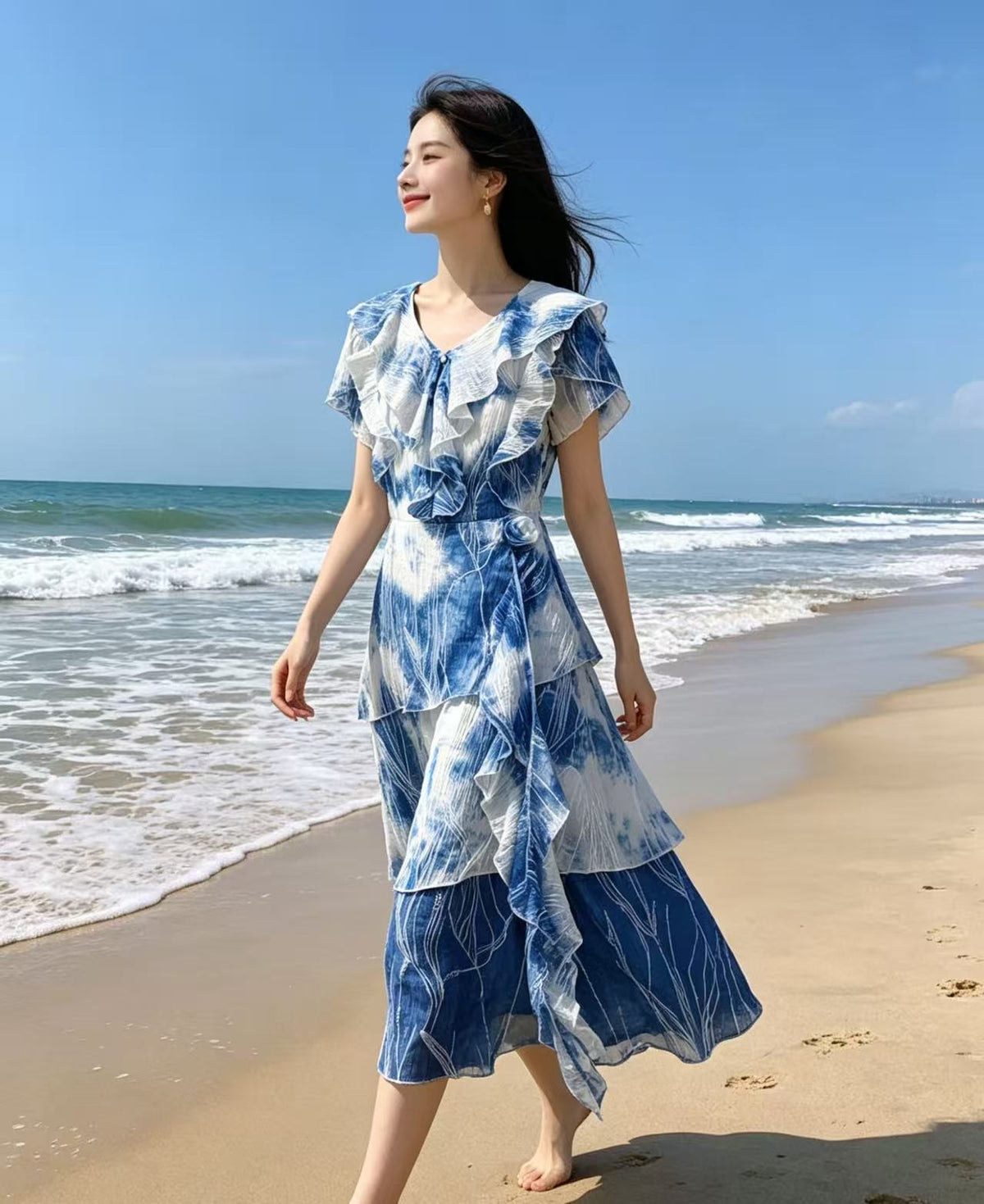 Handgefärbtes Batik-Kleid mit A-Linie | LuxeStyle