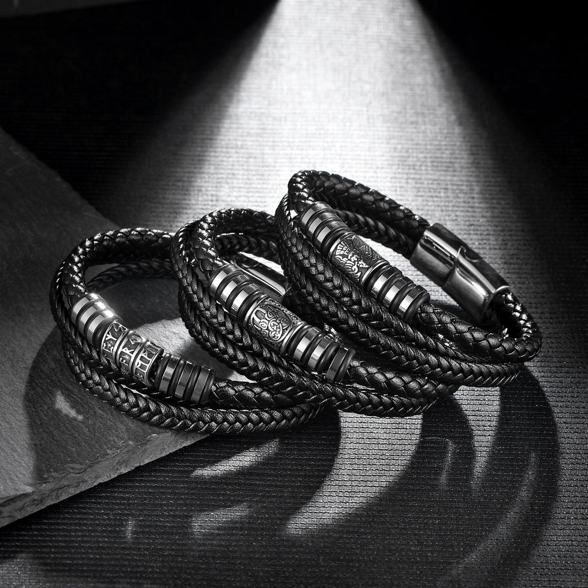 Herren-Lederarmband im Wikinger-Stil | LuxeStyle