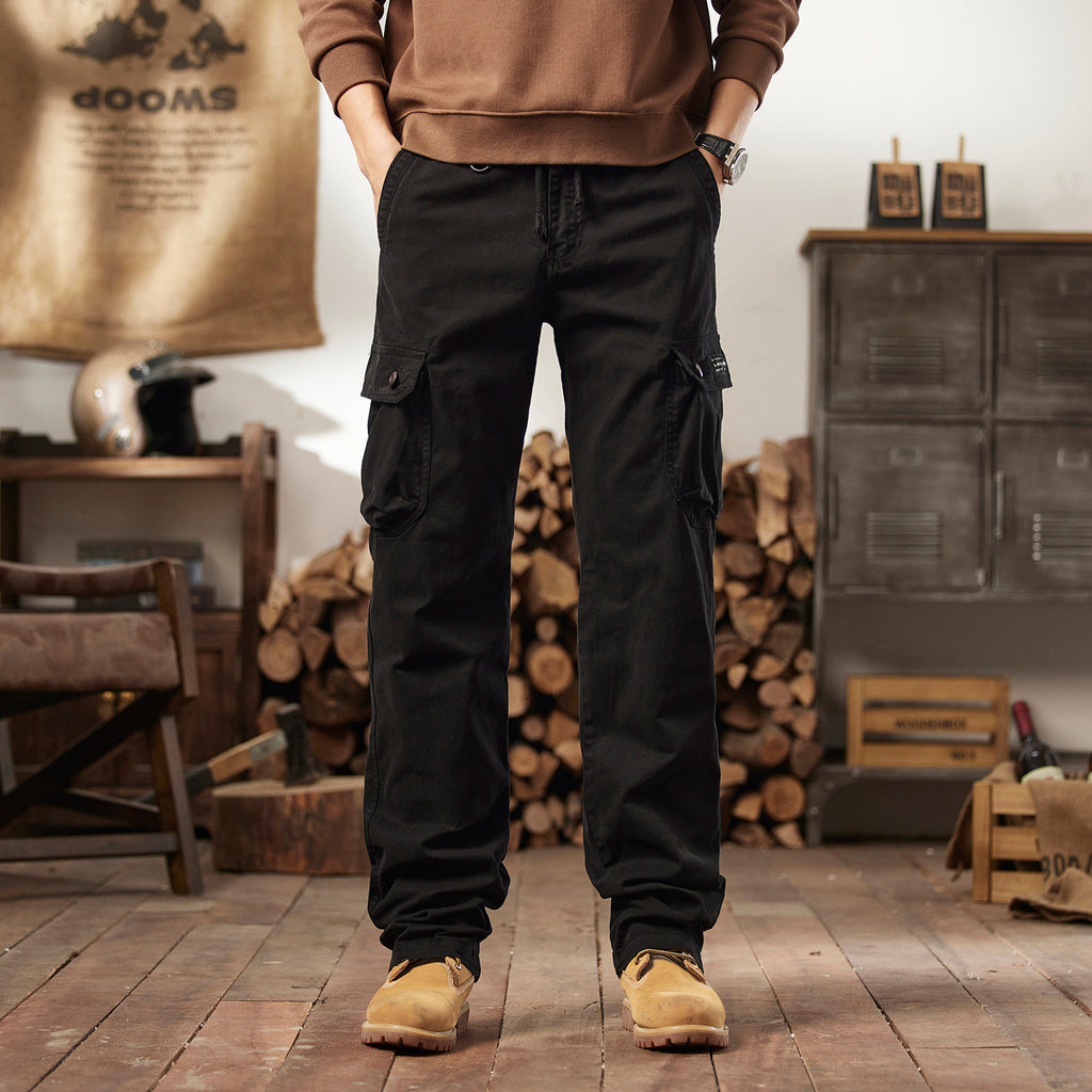 Outdoor Loose Straight-Leg Multi-Pocket Freizeithose