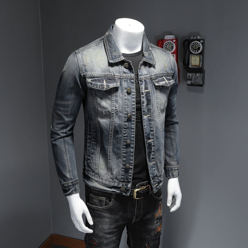 Jeansjacke für Herren mit Reverskragen – Bild 4 | LuxeStyle