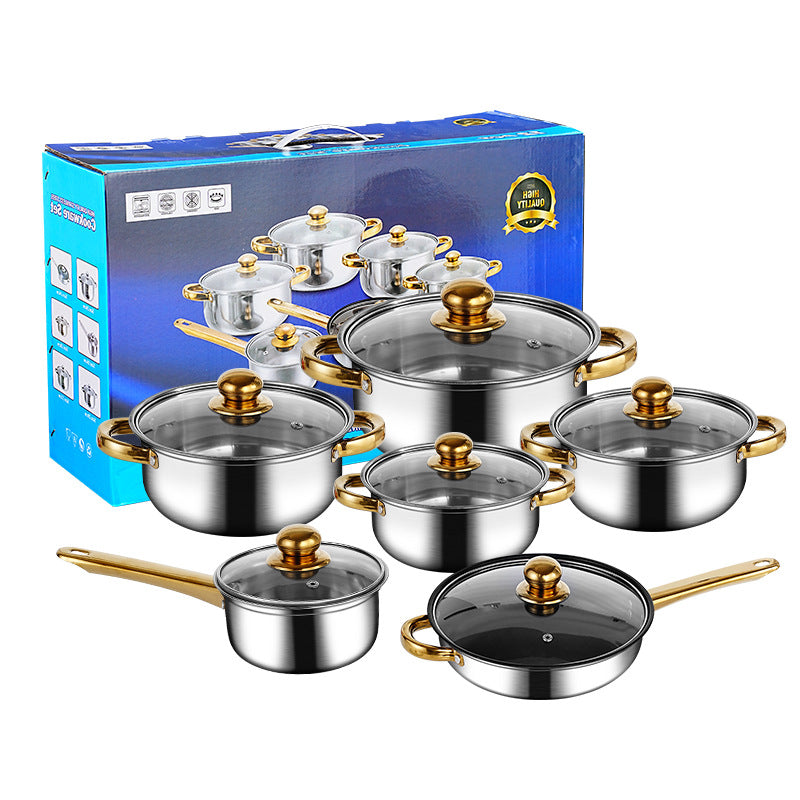 Gold Dual-sided Stockpot, 12-teiliges Set